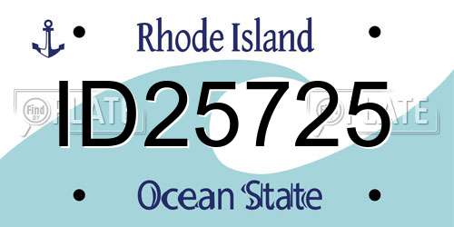 ID25725 Rhode Island License Plate