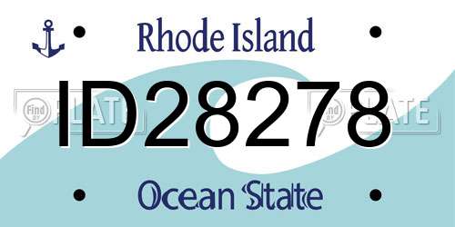 ID28278 Rhode Island License Plate