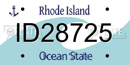 ID28725 Rhode Island License Plate