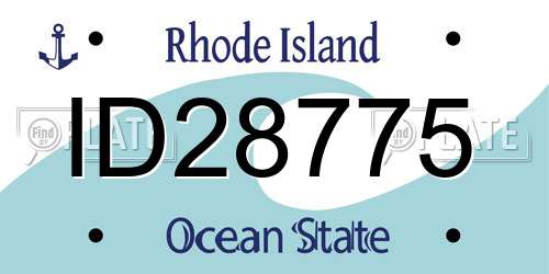 ID28775 Rhode Island License Plate