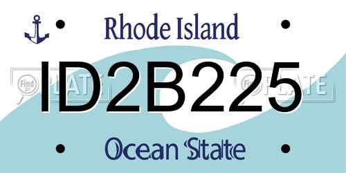 ID2B225 Rhode Island License Plate