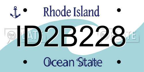 ID2B228 Rhode Island License Plate
