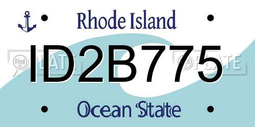 ID2B775 Rhode Island License Plate