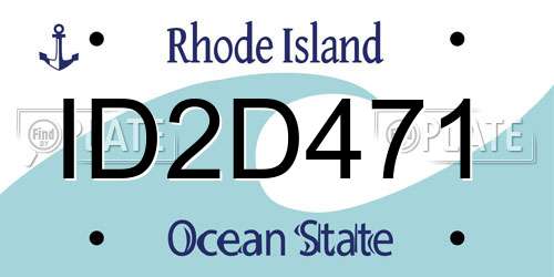 ID2D471 Rhode Island License Plate