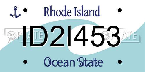 ID2I453 Rhode Island License Plate
