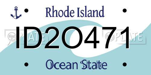 ID2O471 Rhode Island License Plate