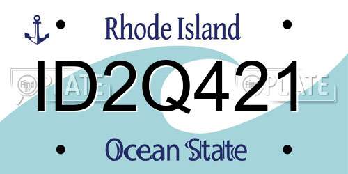 ID2Q421 Rhode Island License Plate