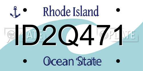 ID2Q471 Rhode Island License Plate