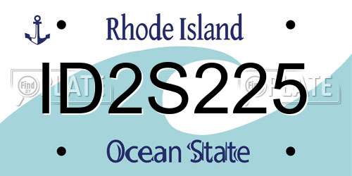 ID2S225 Rhode Island License Plate