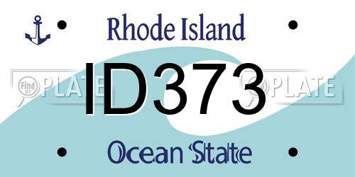 ID373 Rhode Island License Plate