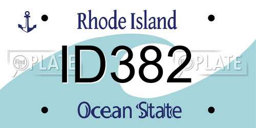 ID382 Rhode Island License Plate