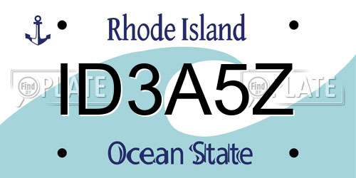 ID3A5Z Rhode Island License Plate