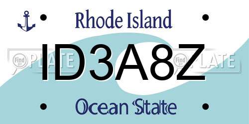 ID3A8Z Rhode Island License Plate