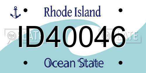 ID40046 Rhode Island License Plate
