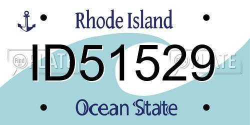 ID51529 Rhode Island License Plate