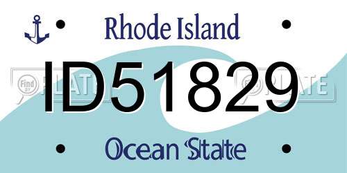 ID51829 Rhode Island License Plate