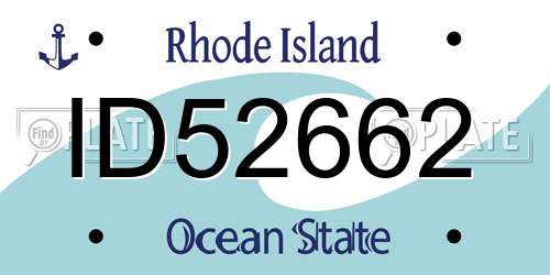ID52662 Rhode Island License Plate