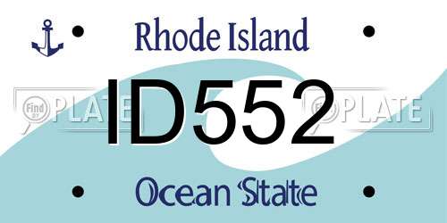 ID552 Rhode Island License Plate