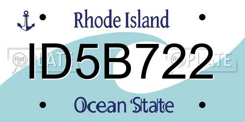ID5B722 Rhode Island License Plate