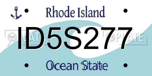 ID5S277 Rhode Island License Plate