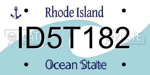 ID5T182 Rhode Island License Plate
