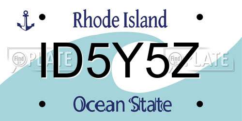 ID5Y5Z Rhode Island License Plate