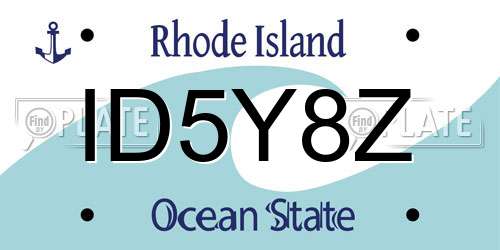 ID5Y8Z Rhode Island License Plate