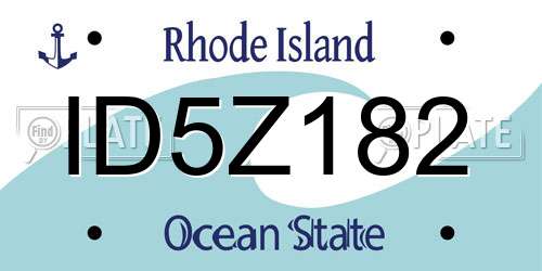 ID5Z182 Rhode Island License Plate