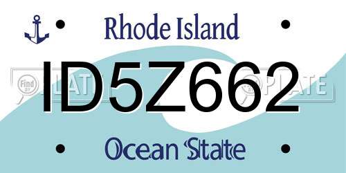 ID5Z662 Rhode Island License Plate