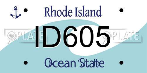 ID605 Rhode Island License Plate