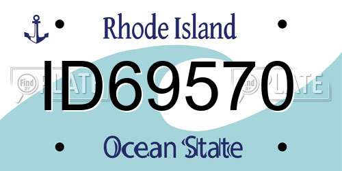 ID69570 Rhode Island License Plate