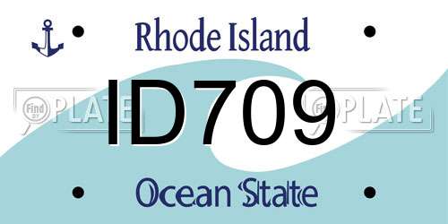 ID709 Rhode Island License Plate