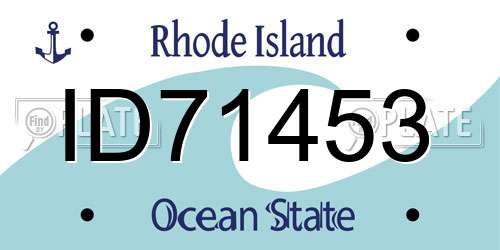 ID71453 Rhode Island License Plate