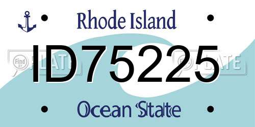 ID75225 Rhode Island License Plate