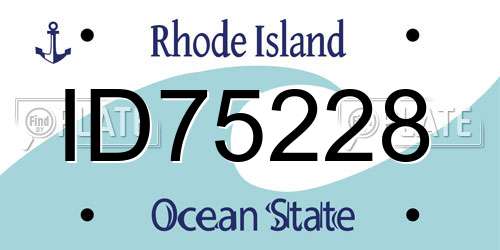 ID75228 Rhode Island License Plate