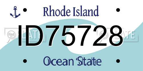 ID75728 Rhode Island License Plate