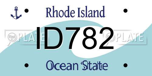 ID782 Rhode Island License Plate