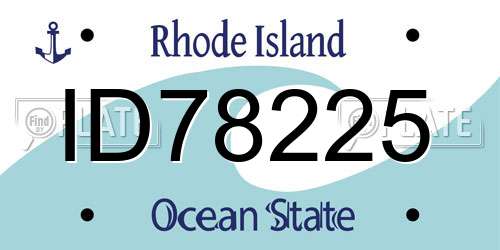 ID78225 Rhode Island License Plate