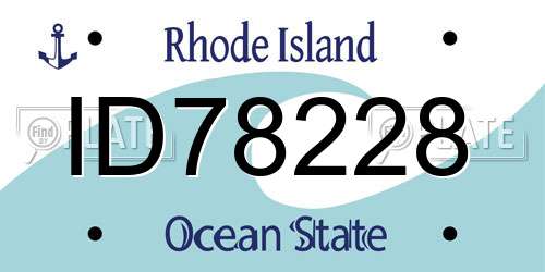 ID78228 Rhode Island License Plate