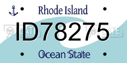 ID78275 Rhode Island License Plate
