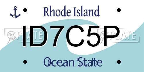 ID7C5P Rhode Island License Plate