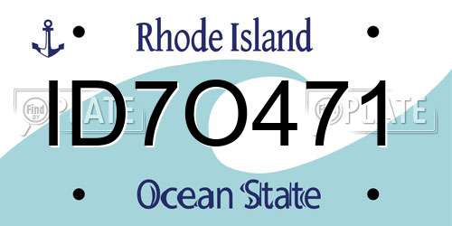 ID7O471 Rhode Island License Plate