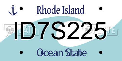 ID7S225 Rhode Island License Plate