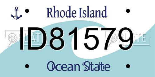 ID81579 Rhode Island License Plate