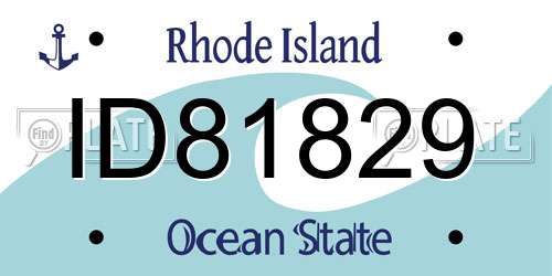 ID81829 Rhode Island License Plate