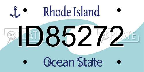 ID85272 Rhode Island License Plate