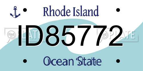 ID85772 Rhode Island License Plate