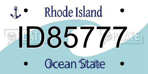 ID85777 Rhode Island License Plate