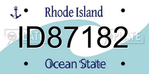 ID87182 Rhode Island License Plate