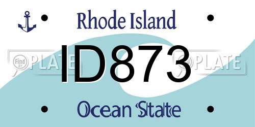 ID873 Rhode Island License Plate